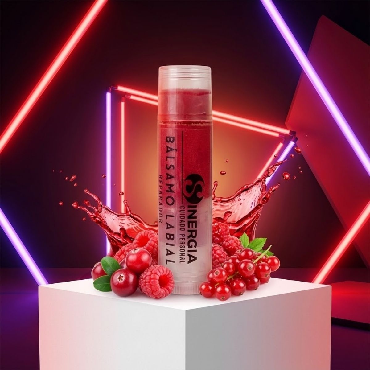 BÁLSAMO LABIAL REPARADOR NATURAL 5 GRS, TONO: FRUTOS ROJOS