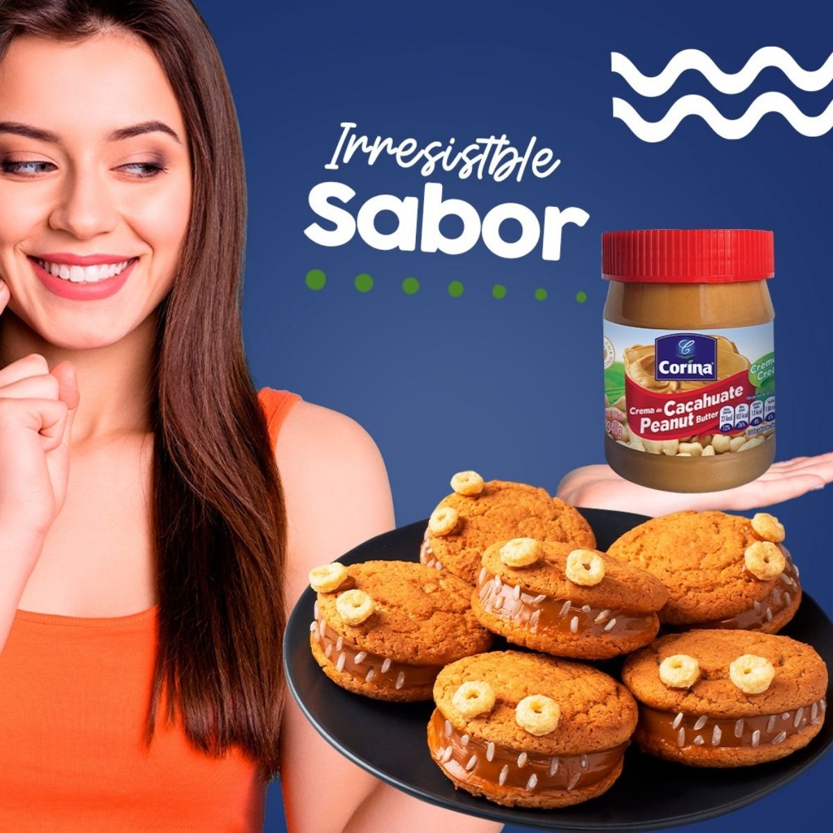 CREMA DE CACAHUATE CREMOSA CORINA 340 G