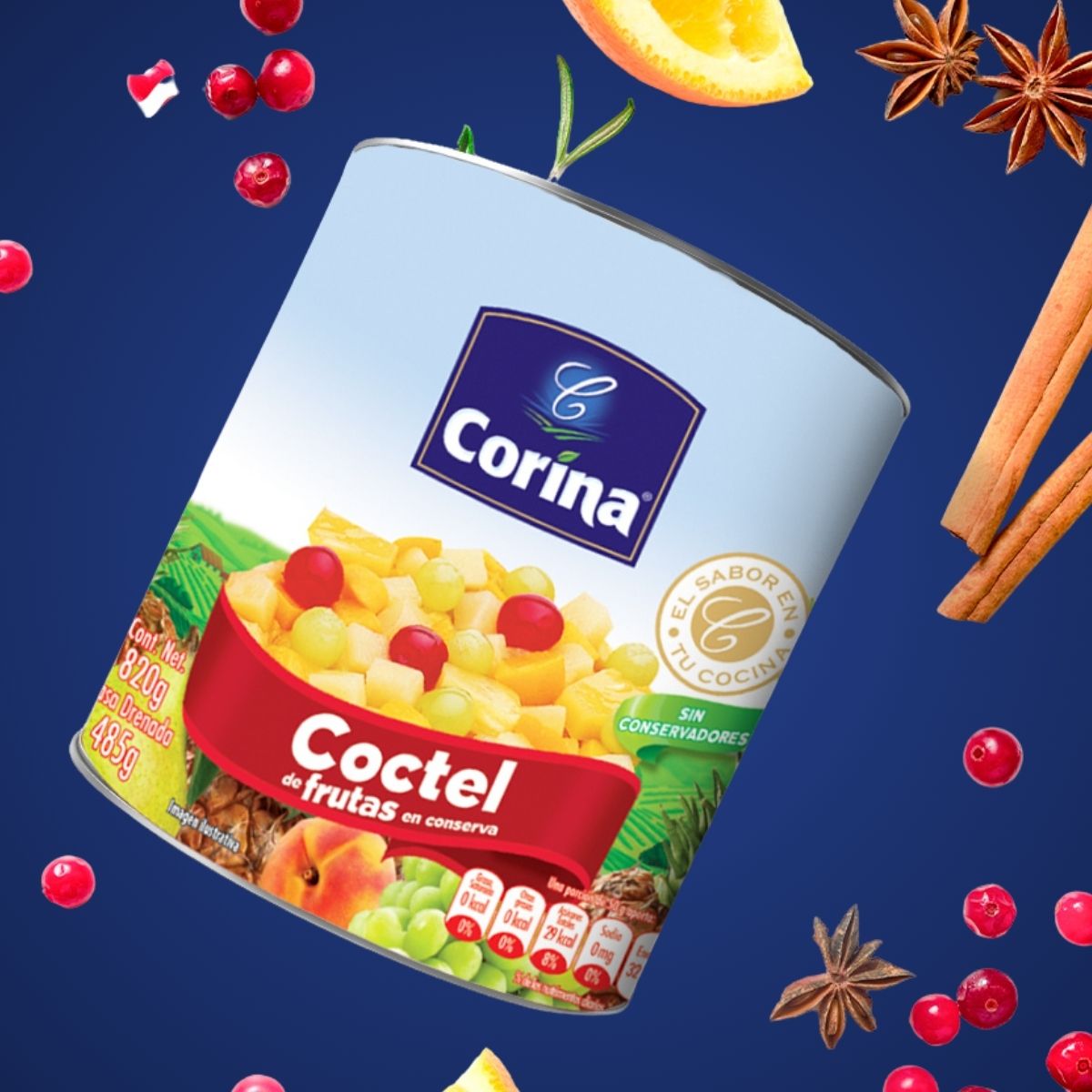 COCTEL DE FRUTAS CORINA 820 GRS