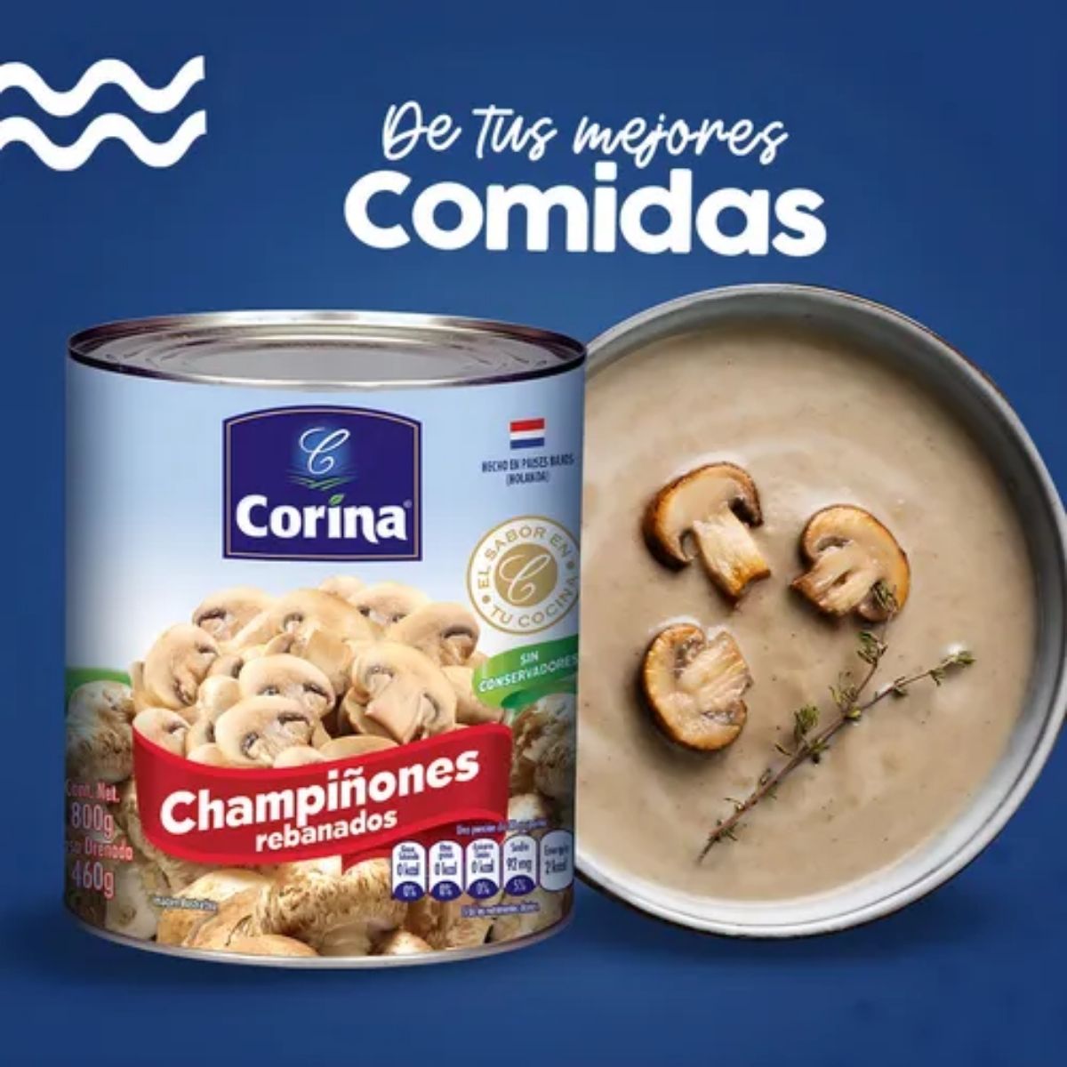 CHAMPIÑÓN REBANADO CORINA 800GRS