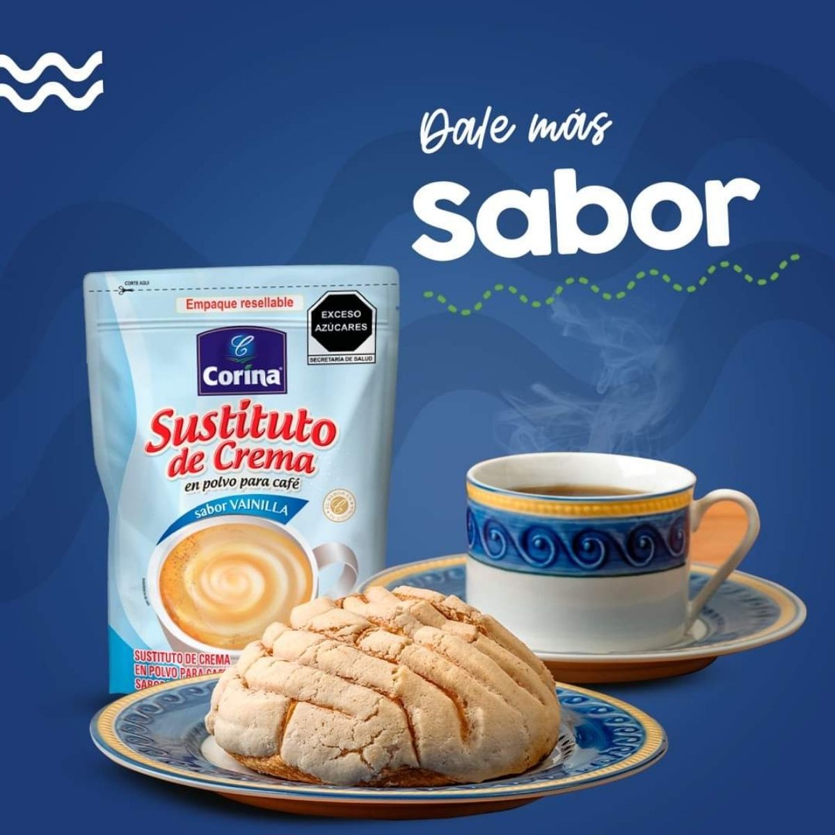 SUSTITUTO DE CREMA EN POLVO PARA CAFÉ SABOR VAINILLA CORINA 227 G