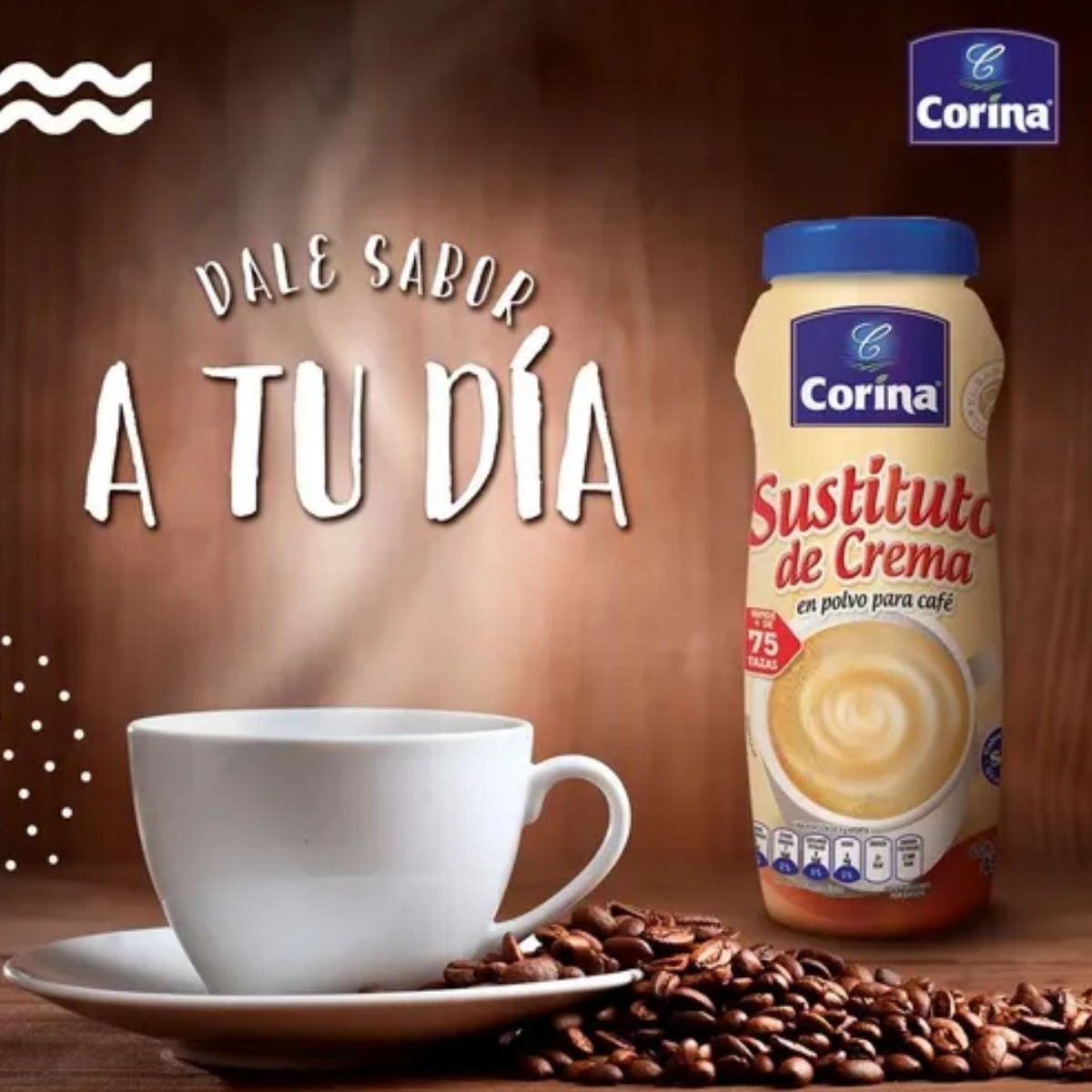 SUSTITUTO DE CREMA EN POLVO PARA CAFÉ CORINA, 400G