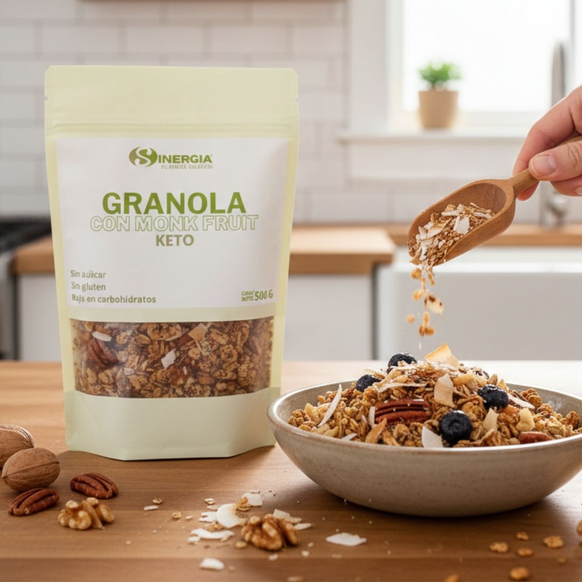 Granola con fruto del monje, KETO, 500g