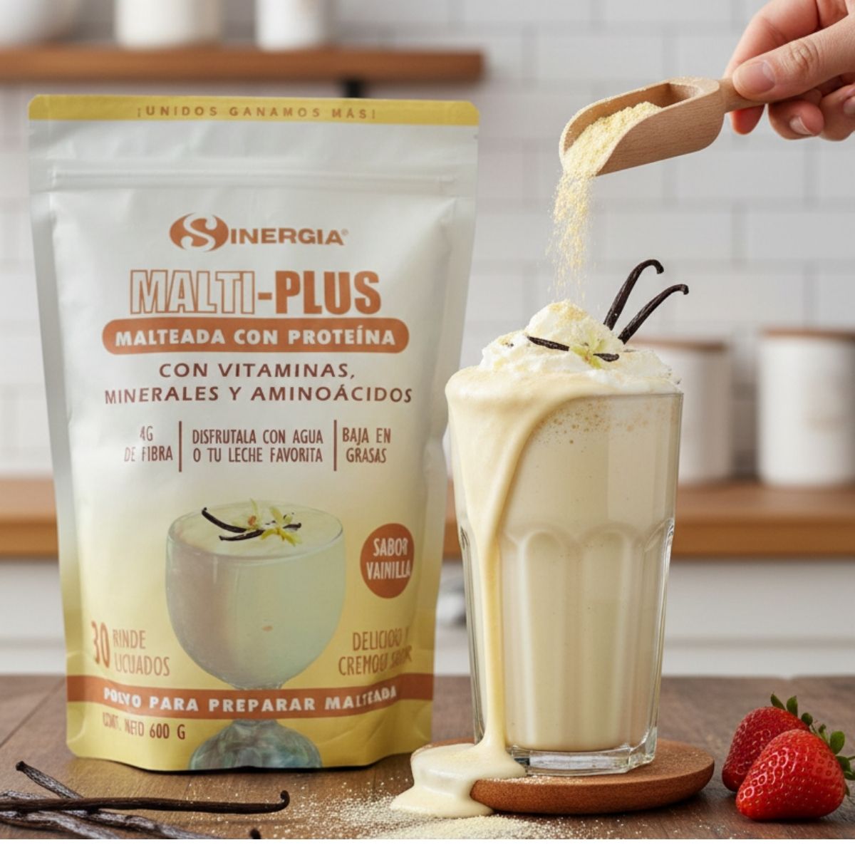 MALTI-PLUS MALTEADA CON PROTEÍNA 600g, SABOR: VAINILLA
