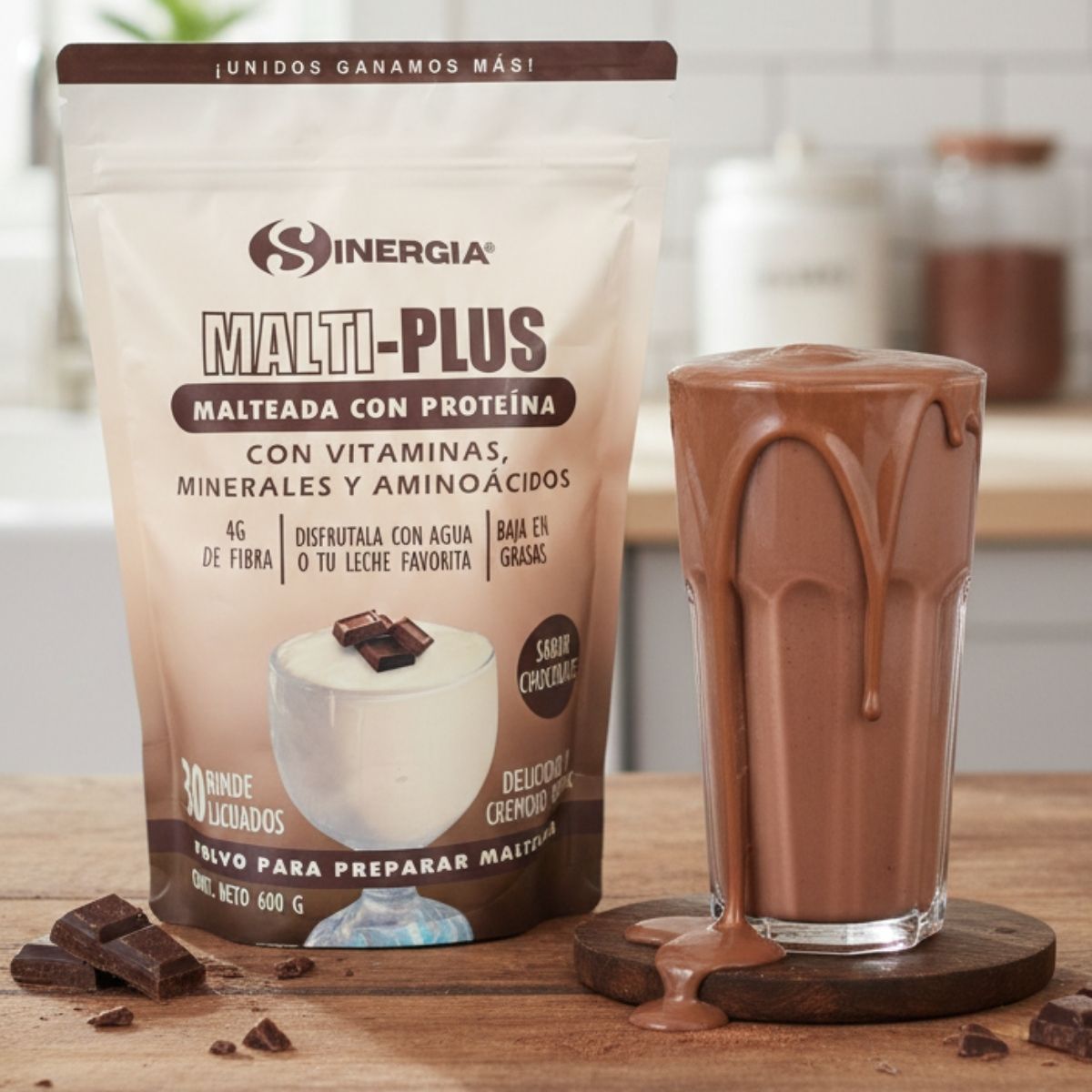 MALTI-PLUS MALTEADA CON PROTEÍNA 600 g, SABOR: CHOCOLATE