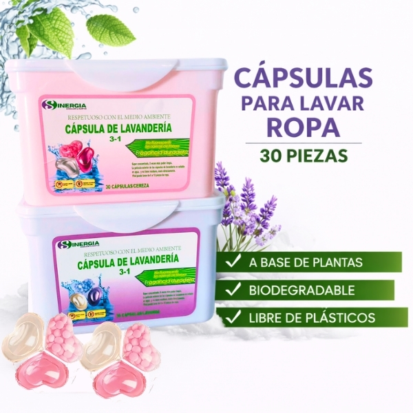 CAPSULAS PARA LAVAR ROPA 30 PIEZAS