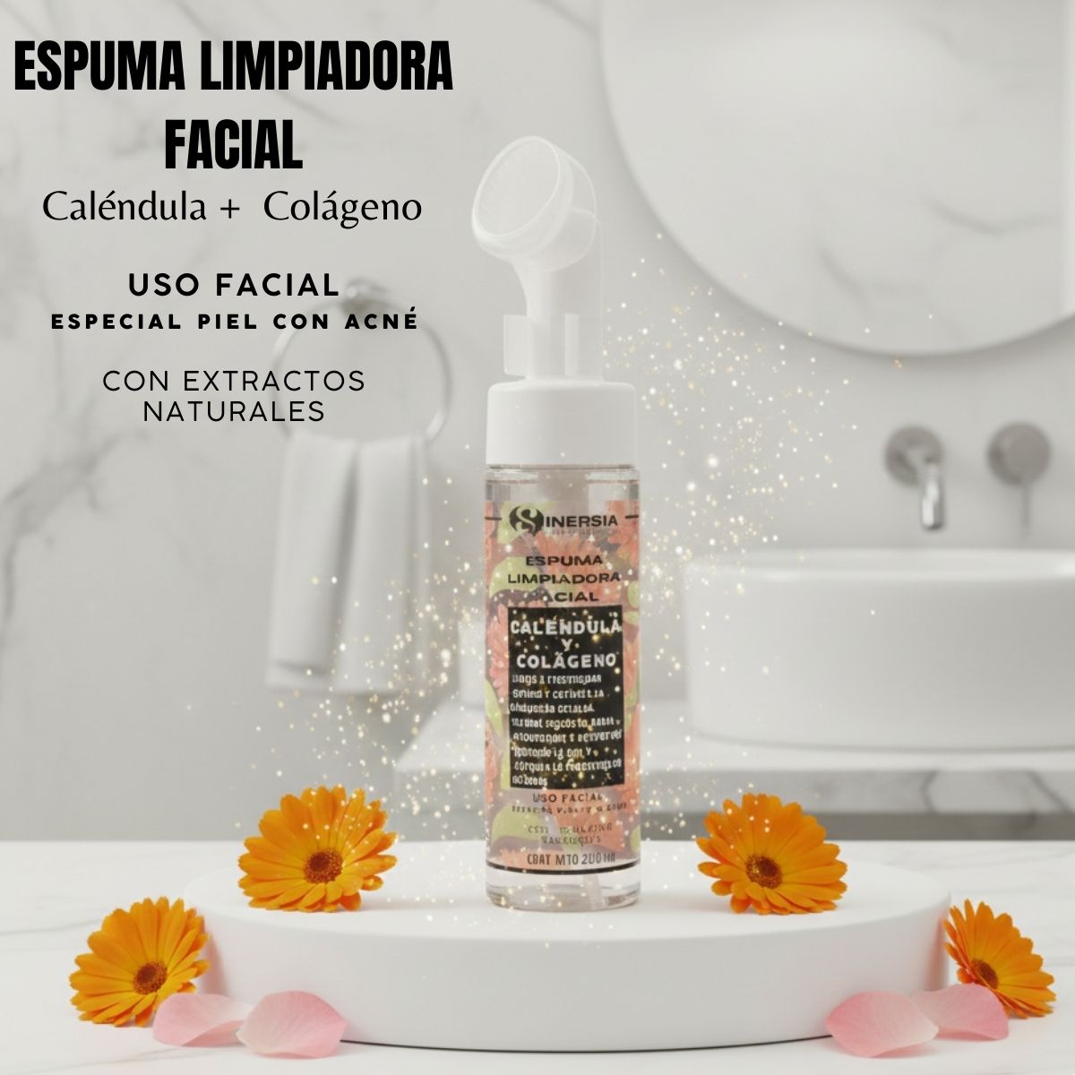 ESPUMA LIMPIADORA FACIAL CONTROL GRASA CALÉNDULA Y COLÁGENO 250 ML