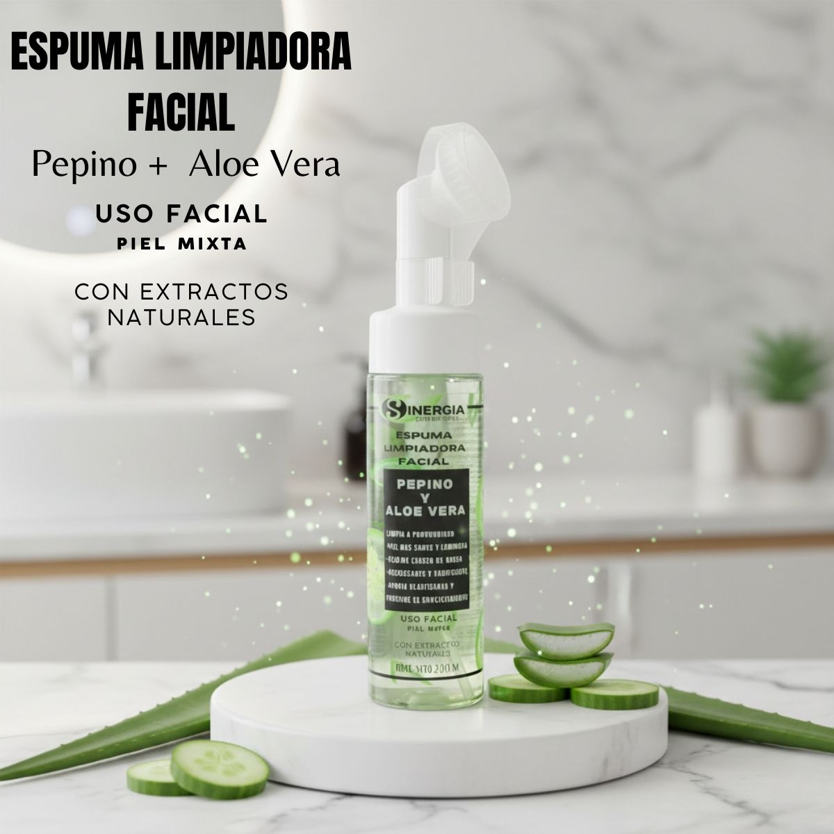 ESPUMA LIMPIADORA FACIAL DE SÁBILA Y PEPINO 250 ML