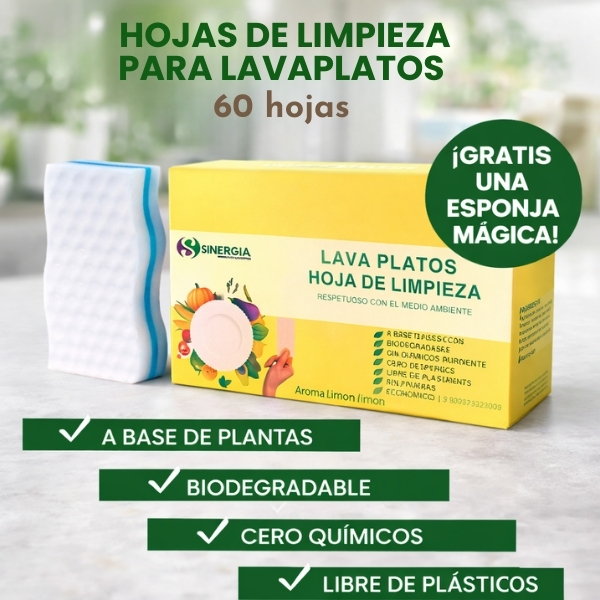 HOJAS DE LIMPIEZA PARA LAVAPLATOS, 60 PIEZAS