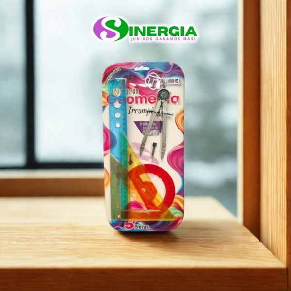 JUEGO DE GEOMETRIA IRROMPIBLE MARCA TRYME 5 PZ