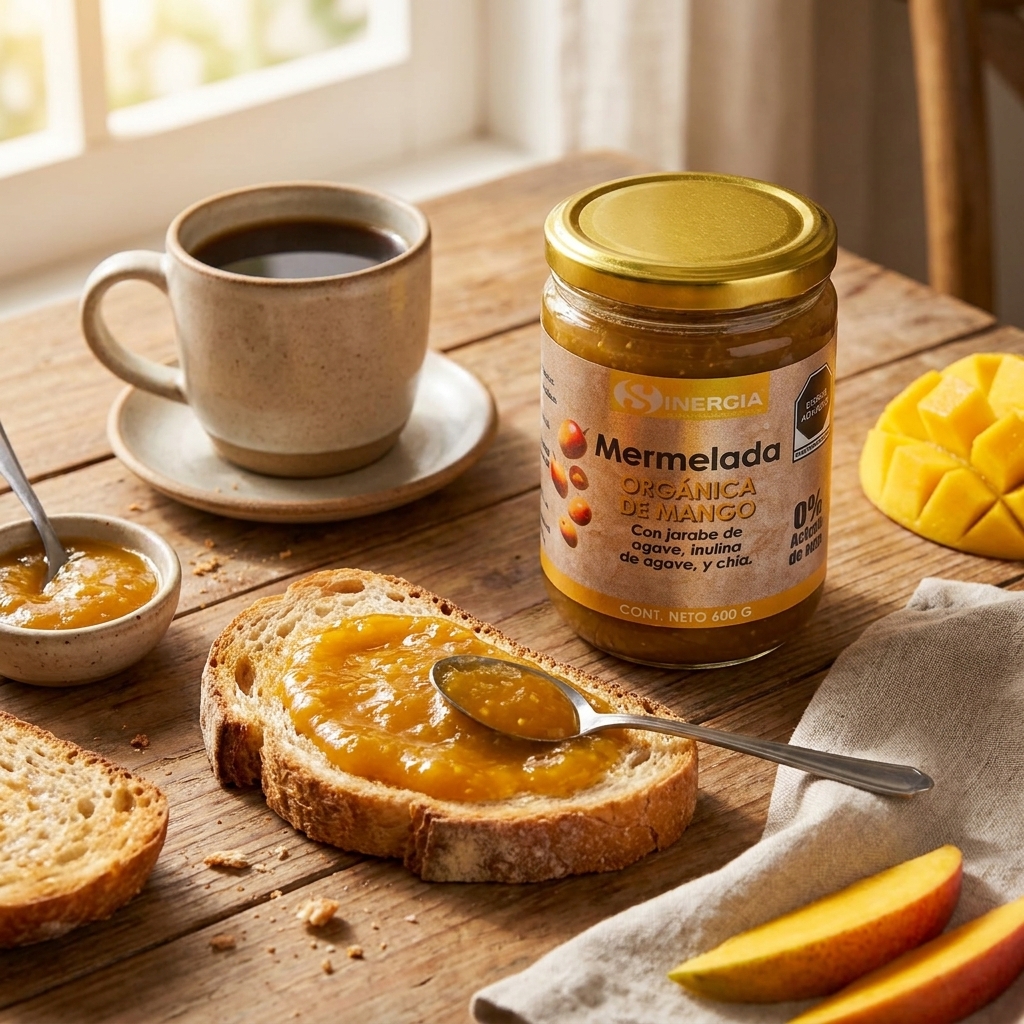 MERMELADA ORGÁNICA DE MANGO, 600 GRS.