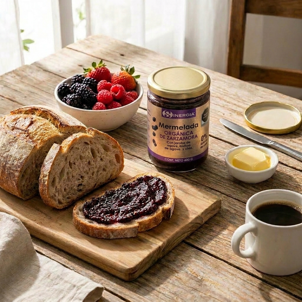 MERMELADA ORGÁNICA DE ZARZAMORA, 600 GRS.