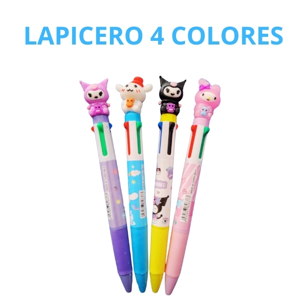 PLUMA DE 4 COLORES KAWAI 1 PIEZA- NIÑAS