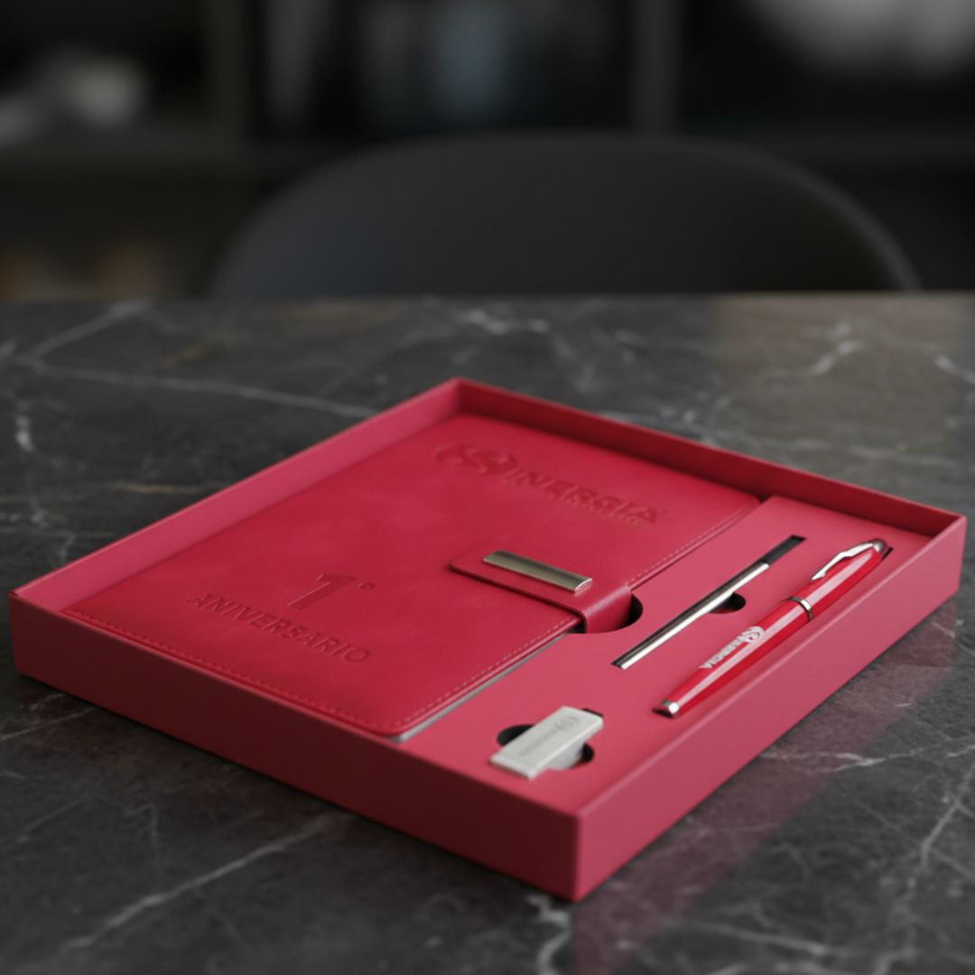 SET DE LIBRETA SINERGIA CON USB Y PLUMA