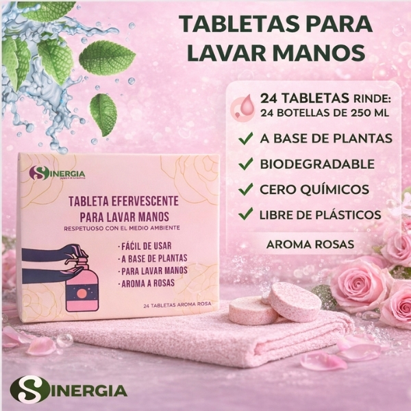 TABLETAS PARA LAVAR MANOS, AROMA: ROSAS